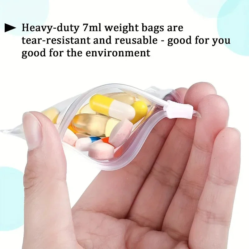 5Pcs Reusable Pill Pouch Bags Zipper Pill Bag Transparent EVA  Self-sealing Medicine Storage Device Travel Accessories