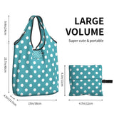 Custom Recycling Classic Black And White Polka Dot Shopping Bag Women Tote Bag Portable Grocery Shopper Bags
