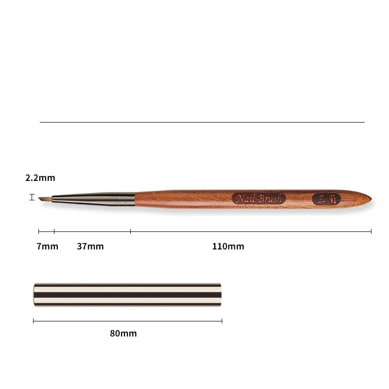 Triangular Nail Art Brush Pen 3D Tips Pattern Phototherapy Acrylic Nail Brush UV Gel DIY Manicure Tools Wood Handle Nail Brushes