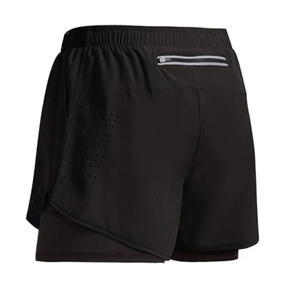 Pantalones cortos de entrenamiento físico para hombre, 2 en 1, de verano, de secado rápido, para gimnasio, playa, correr, de dos niveles, ropa deportiva para exteriores, novedad de 2024
