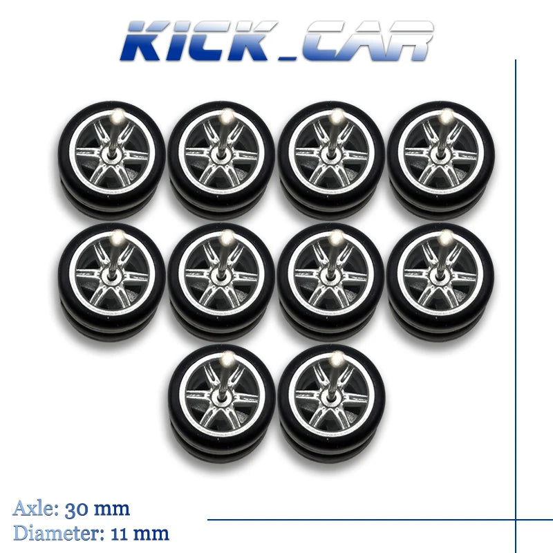 1/64 Wheels Tires Navy Blue set for VDiecast Model Cars Collection Toy for Hot Wheels Hobby Modified Parts 5 set/pack