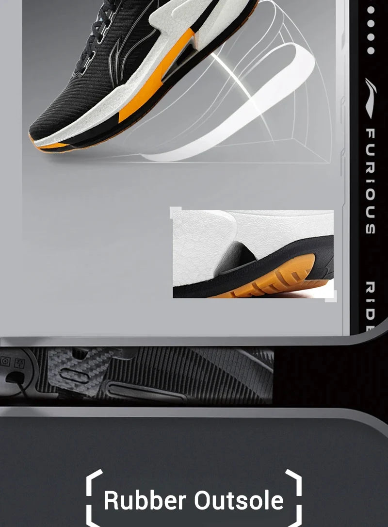 Li-Ning Men's FURIOUS RIDER 8 Stability Running Shoes BOOM Anti-slip Cushion LiNing Stable Support Sport Shoes Sneakers ARZV005