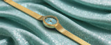 Relogio feminino oval dourado berny de luxo quartzo a prova de agua