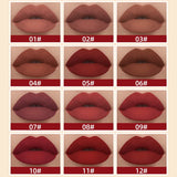 Nude Matte Lip Gloss 24 Colors Long-lasting Velvet Lipstick Waterproof Non-stick Cup Sexy Red Dark Lip Tint Makeup Cosmetic