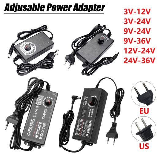 Power Supply Adjustable 3V 5V 9V 12V 24V 36V Power Adapter Transformer AC 220V 110V TO DC 3V 12V 24V For LED Strip Light