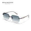 Benywoods Design Fashion Rimless Men's Sunglasses Gradient Photochromic UV400 Outdoor Sun Glasses Pure Titanium Eyewear BS23052