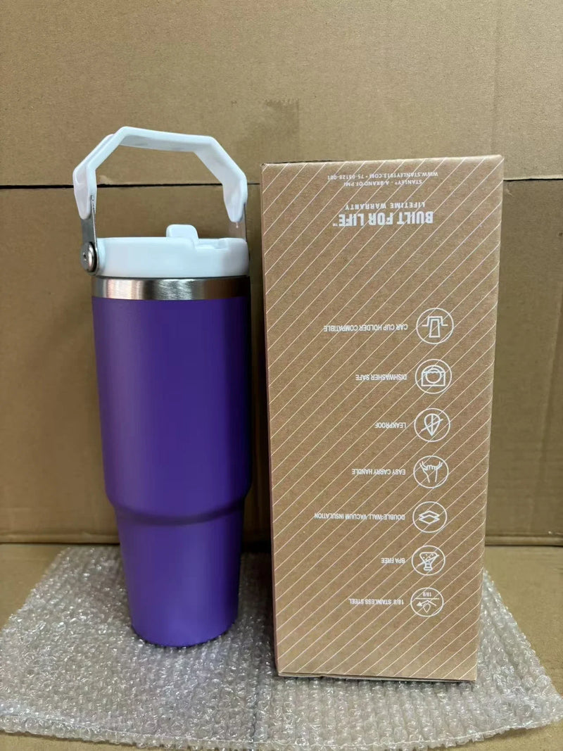 30 oz Premium Steel Travel Cup with Non-Slip Base - Car, Office, Hiking, Leak and Sweat Resistant Design