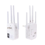 Repetidor WiFi de 300 Mbps, extensor WiFi inalámbrico, amplificador WiFi de 4 antenas, 5G, 2,4G, red de doble banda, enrutador de señal de largo alcance