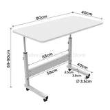 Mesa de Computador Ajustável em Altura, Mesa Sit-Stand, Mesa Laptop com Rodas, Escritório Top, Sala e Quarto, HWC