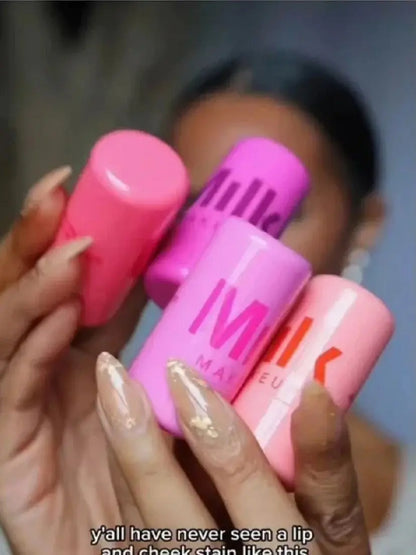 Lápiz labial 3 en 1 con leche, rubor en barra, colorete, agua refrescante, larga duración, acuarela, maquillaje mate multiusos.