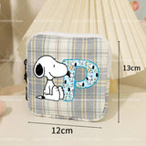 Snoopys Storage Bag Women Large-capacity Lipstick Sanitary Napkin Storage Bag Cute Anime Travel Portable Simple Girls Coin Purse