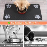 Tapete absorbente para comedero de mascotas, con respaldo de goma impermeable y secado rápido para perros y gatos.