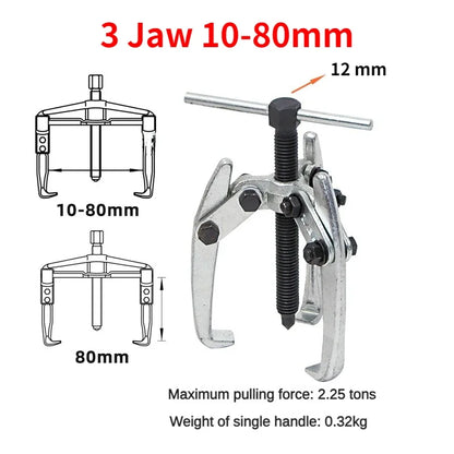 Extractor de engranajes automotriz de 2 y 3 mordazas, herramienta para extraer la cadena del limpiaparabrisas, extractor de volante de 10 a 80 mm, herramientas mecánicas para reparación de automóviles.