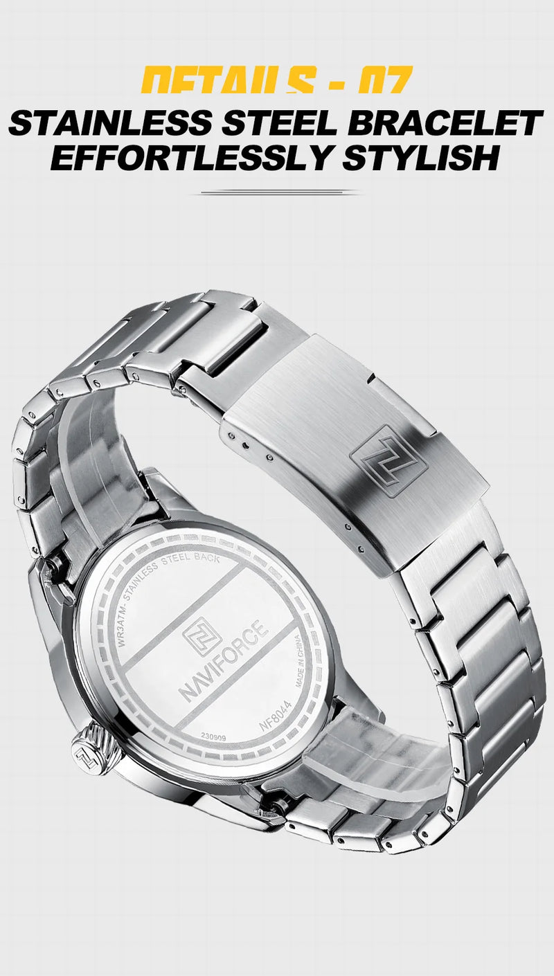 NAVIFORCE Brand Fashion Men Watch Waterproof Luxury Luminous Male Calendar Quartz Wristwatch Relogio Masculino 2024 New Arrival