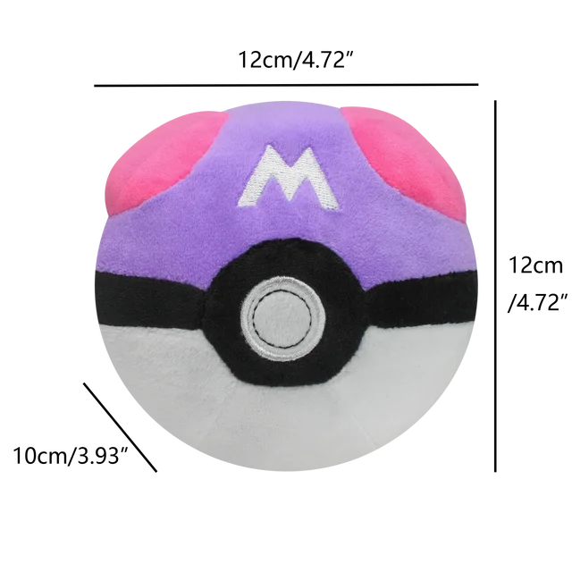 Ultra Pokémon Ball Plush Toys, Master Ball, Big Ball, Plush Animals, Cartoon Backpack, Toy Pendant Decoration, Birthday