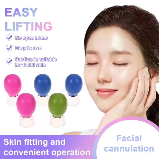 5Pcs Silicone Cupping Massage Cup For Body Face Neck Eye Massager Vacuum Tank Body Facial Care, Anti-aging Beauty Tool