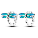 Real 925 Sterling Silver Colorful Dragonfly Butterfly Animal Earrings For Women Exquisite Birthday Anniversary Jewelry Gifts