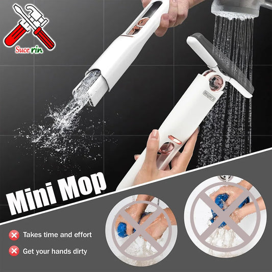 2-24Pcs Mini Mop Powerful Squeeze Mini Mop Folding with Self-Squeezing for Floor, Kitchen, Toilet, Washing Desk, Window, Car Cleaning Tools