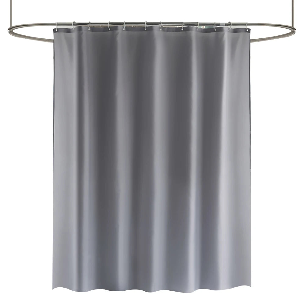 Cortina de ducha de tela sólida resistente, impermeable, para baño, tamaño largo, 230/200 cm, color negro, blanco, gris, marrón y azul.
