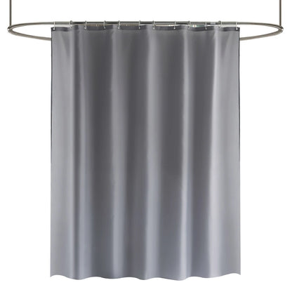 Cortina de ducha de tela sólida resistente, impermeable, para baño, tamaño largo, 230/200 cm, color negro, blanco, gris, marrón y azul.