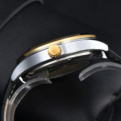 Orient Double Lion Watch Japanese Fully Automatic Mechanical Watch Hollowed Out Business Men's Watch Leather Strap