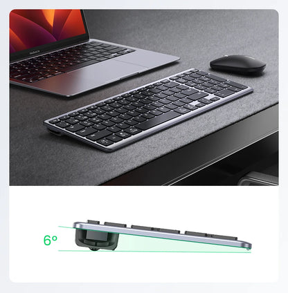 UGREEN Keyboard Wireless Bluetooth 5.0 2.4G Russian/Korean/EN 99 Keycaps For MacBook iPad PC Tablet USB C Rechargeable Keyboard