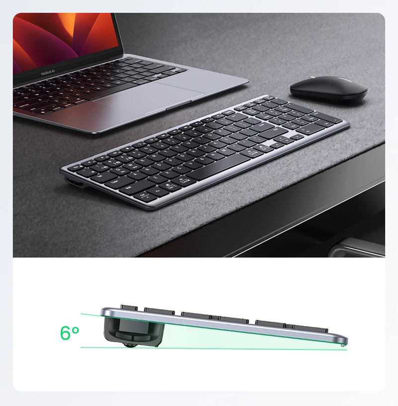 UGREEN Keyboard Wireless Bluetooth 5.0 2.4G Russian/Korean/EN 99 Keycaps For MacBook iPad PC Tablet USB C Rechargeable Keyboard