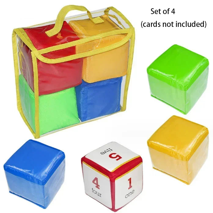 2/4PCS Oversized Learning Dice Set 3.9inch DIY Education Playing Game Dice with 6 Sided Clear Pockets Early Education Toys