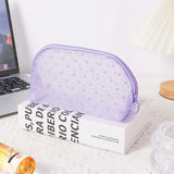 Heart-Shaped Nylon Mesh Cosmetic Bag Portable Toiletry Organizer for Women Makeup Storage