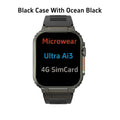 Microwear Ultra Ai3 Smartwatch: 4G SIM Card Android 2.2'' Amoled, AI Health Monitoring, 180° Rotary Camera, 256GB Storage