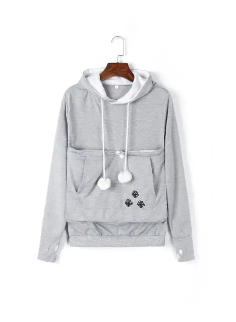 Gato amantes hoodies malote cão animal de estimação hoodies para canguru casual animal de estimação pata pullovers afago bolsa moletom bolso animal orelha com capuz