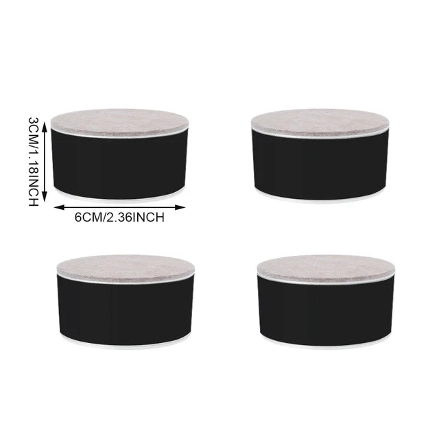 Table Leg Heightening Pad, preto, branco Shape, redondo, quadrado, silencioso, resistente ao desgaste, protege o chão, carbono, steelfelt, EVA, 4pcs