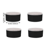 Table Leg Heightening Pad, preto, branco Shape, redondo, quadrado, silencioso, resistente ao desgaste, protege o chão, carbono, steelfelt, EVA, 4pcs