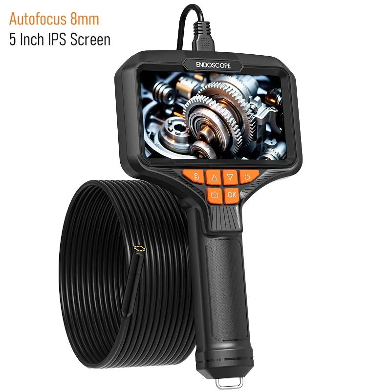 5'' IPS Screen Handheld Endoscope Car Inspection Borescope Video Camera Single Dual Triple Autofocus Lens USB Probe Waterproof