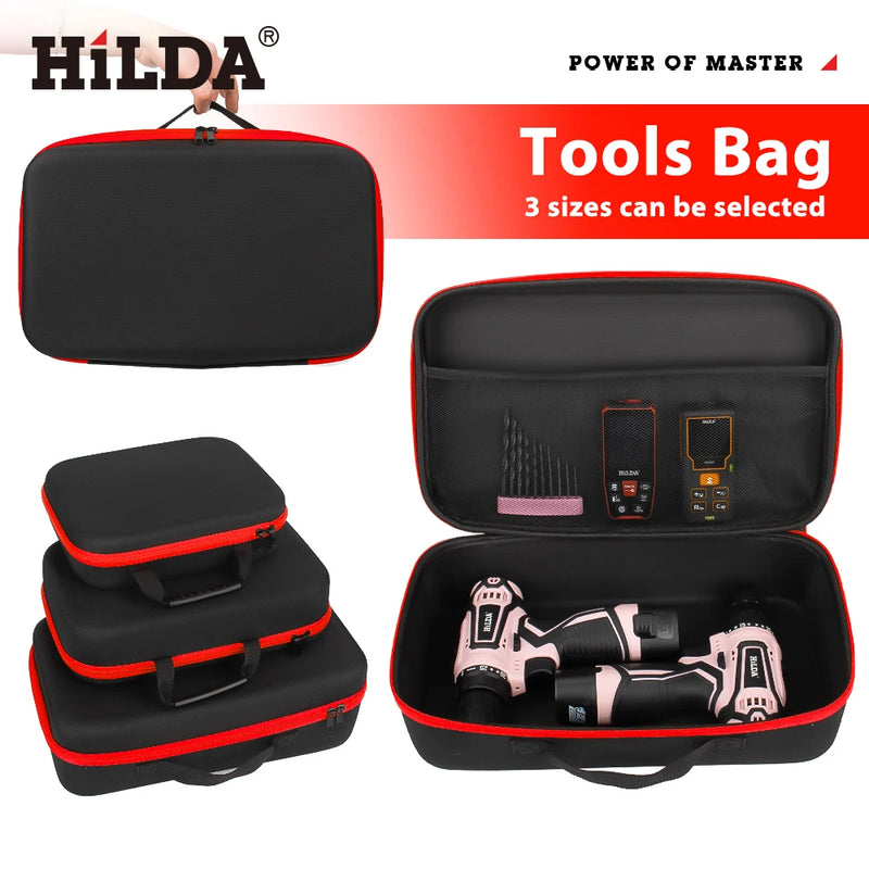 HILDA Large Capacity Tools Bag 3-size Available With Red Edges Tools Waterproof Tool Bags Electrician Hardware Tools Bag