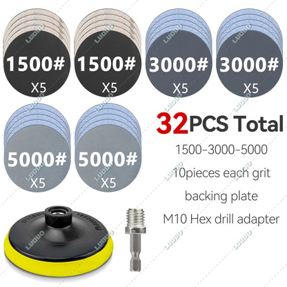 Round Wet Sanding Sheet Dry Polishing Sandpaper For Car Detailing Headlight Restoration Grinder Accessories Sanding Discs Paper