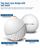Caiton 50pcs 2-Layer Golf Balls - 332 Dimple, Max Distance, Spin Control, Durable, Precision - For Golf Training & Play