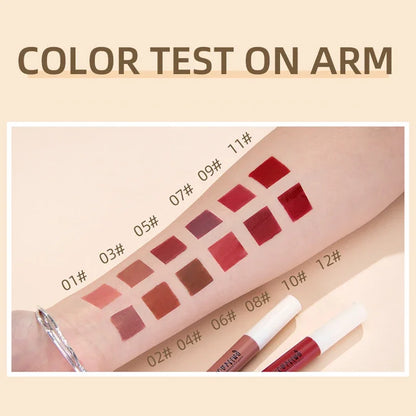 Nude Matte Lip Gloss 24 Colors Long-lasting Velvet Lipstick Waterproof Non-stick Cup Sexy Red Dark Lip Tint Makeup Cosmetic