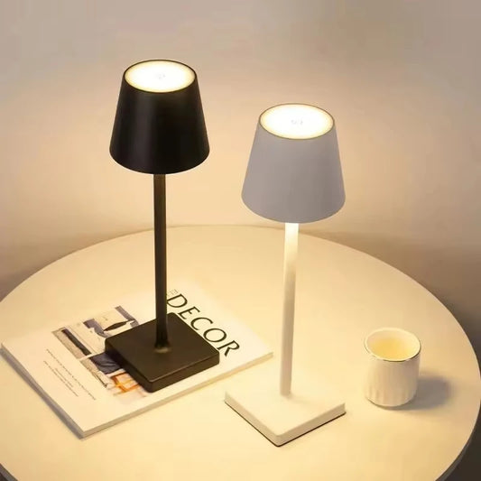 Rechargeable LED Table Lamp Touch Switch 3-Level Dimmable Desk Light for Bar, Club, Dinner, Creative Decorative Ambient Lighting