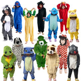 Cartoon Kigurumi For Children Kids' Animal Onesie Pajamas Dog Wolf Dragon Dinosaur Halloween Carnival One-piece Costume Homewear