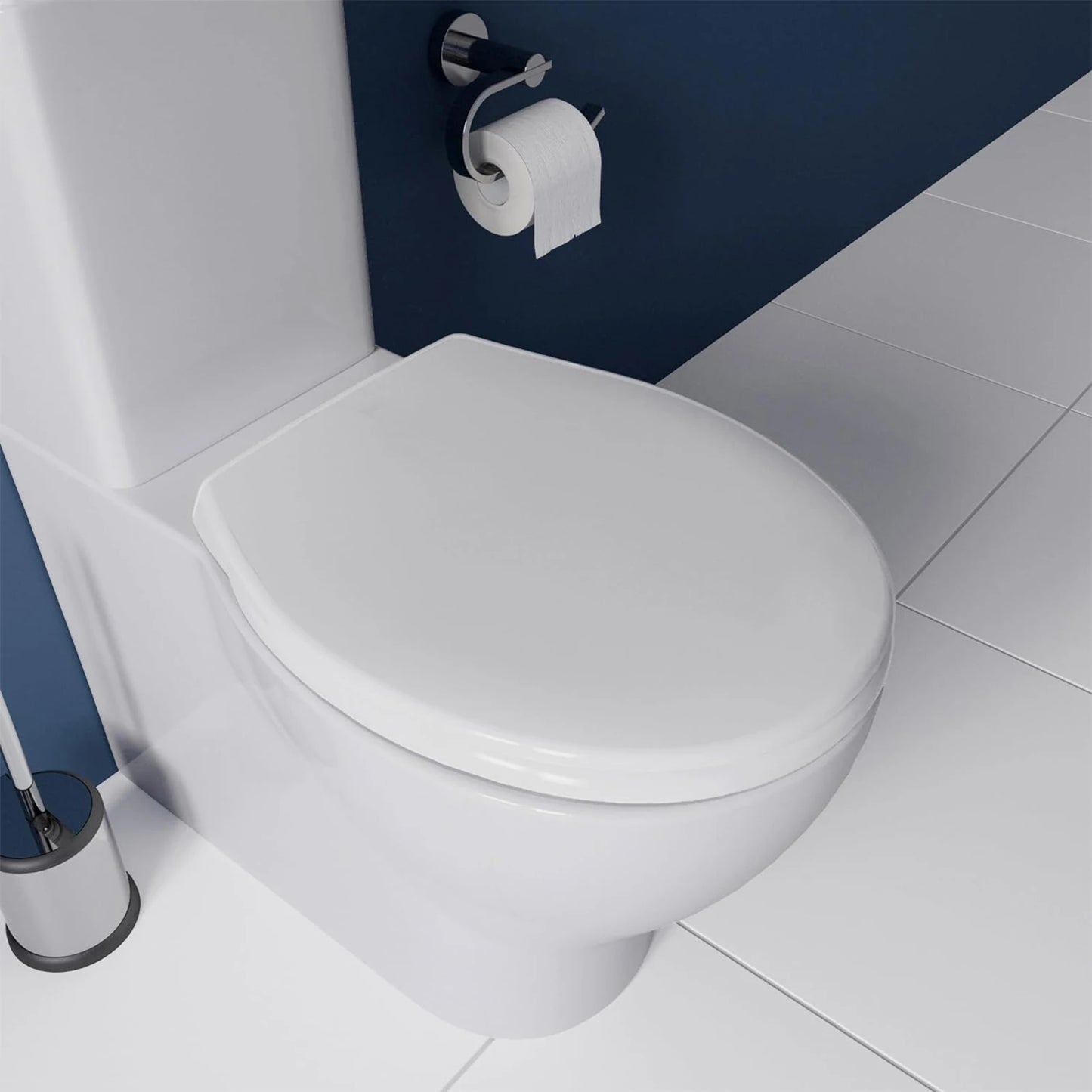O-Shaped Toilet Seat Slow Close Quiet Lid Thickened Durable for Both Adults Children Universal Bathroom Accessories