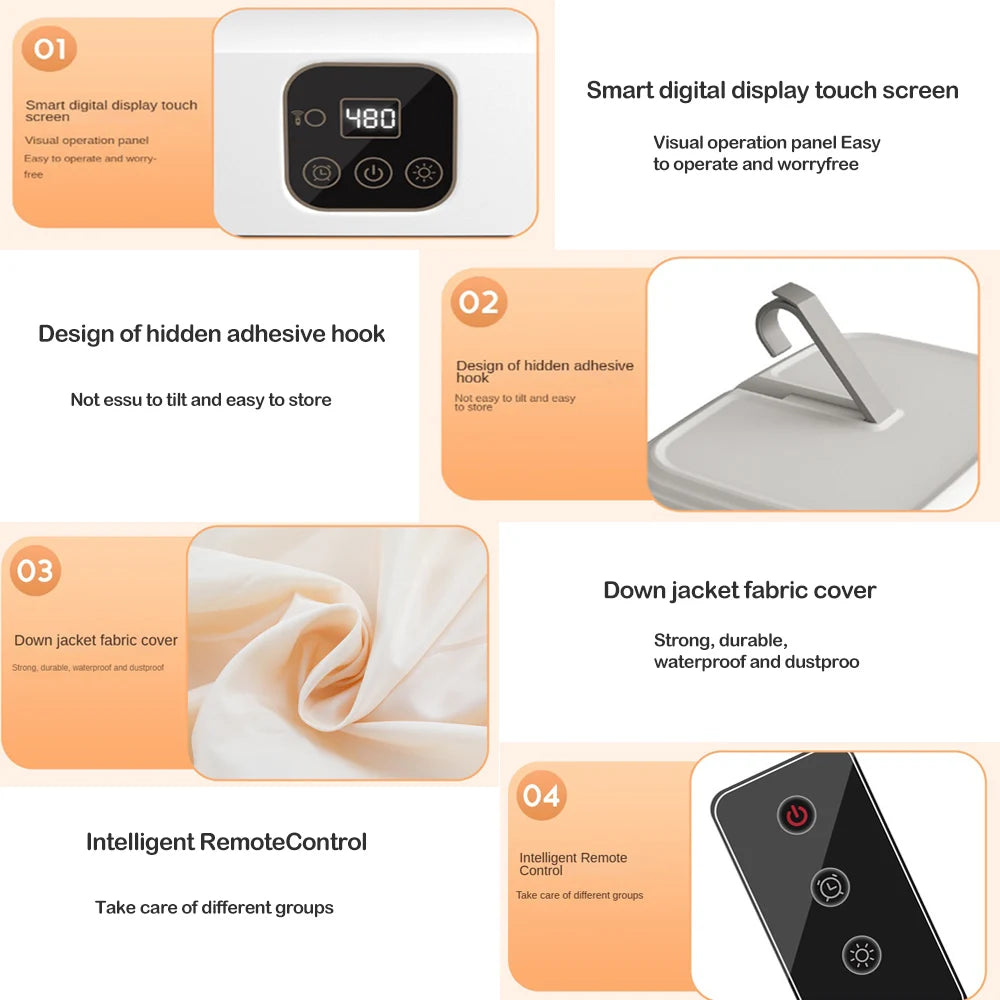 Secadora de ropa eléctrica multifuncional con control remoto, para el hogar, con armario, para suelo, secadora de ropa, aire caliente y temporizador.