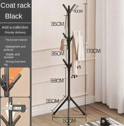 Perchas irregulares de suelo fáciles de montar, perchas de hierro forjado para oficina, perchas verticales para dormitorio, perchas creativas para vestíbulo
