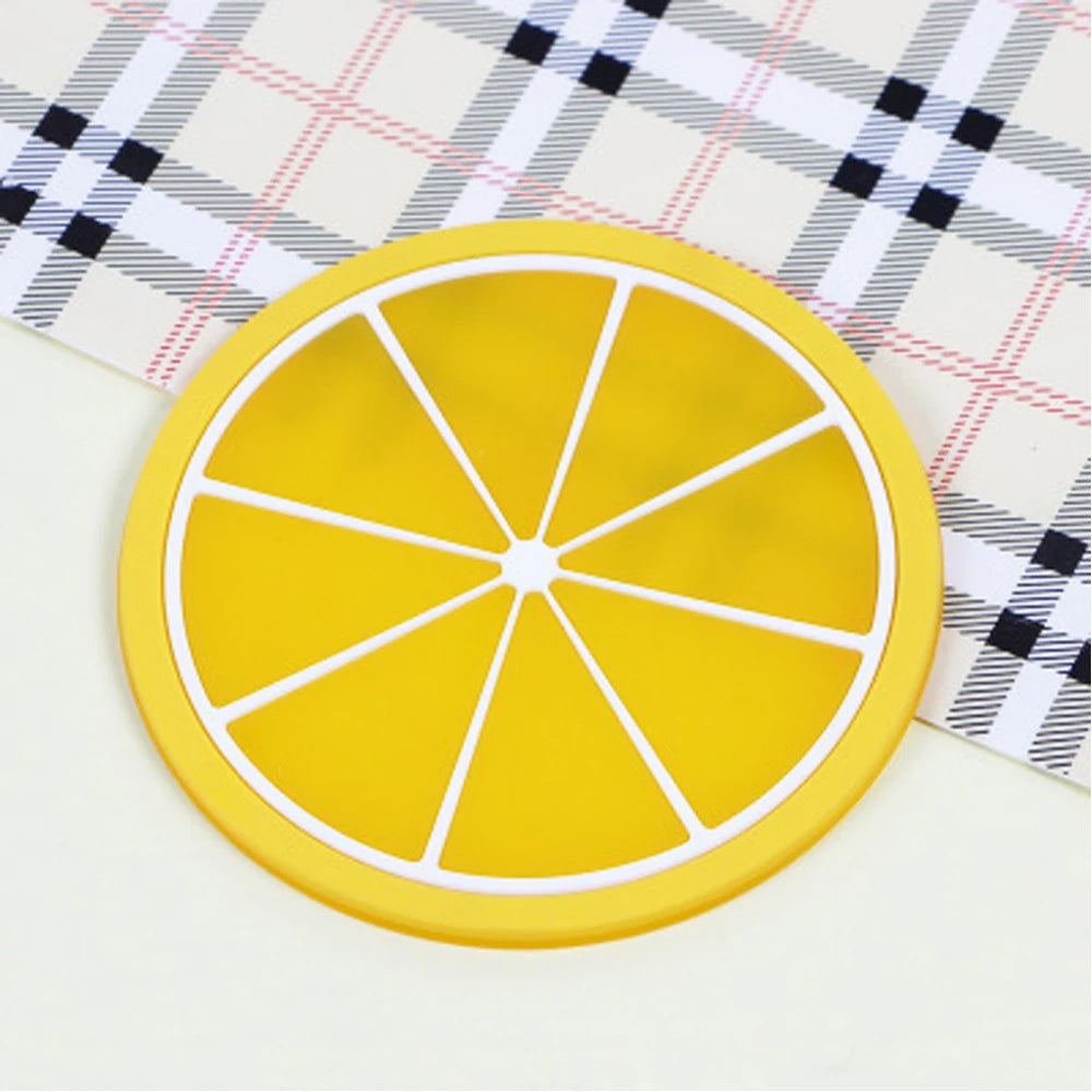 Fruit Shape Cup Coaster Silicone Slip Insulation Pad Cup Mat Hot Drink Holder Mug Stand Home Table Decorations Kitchen Accessory