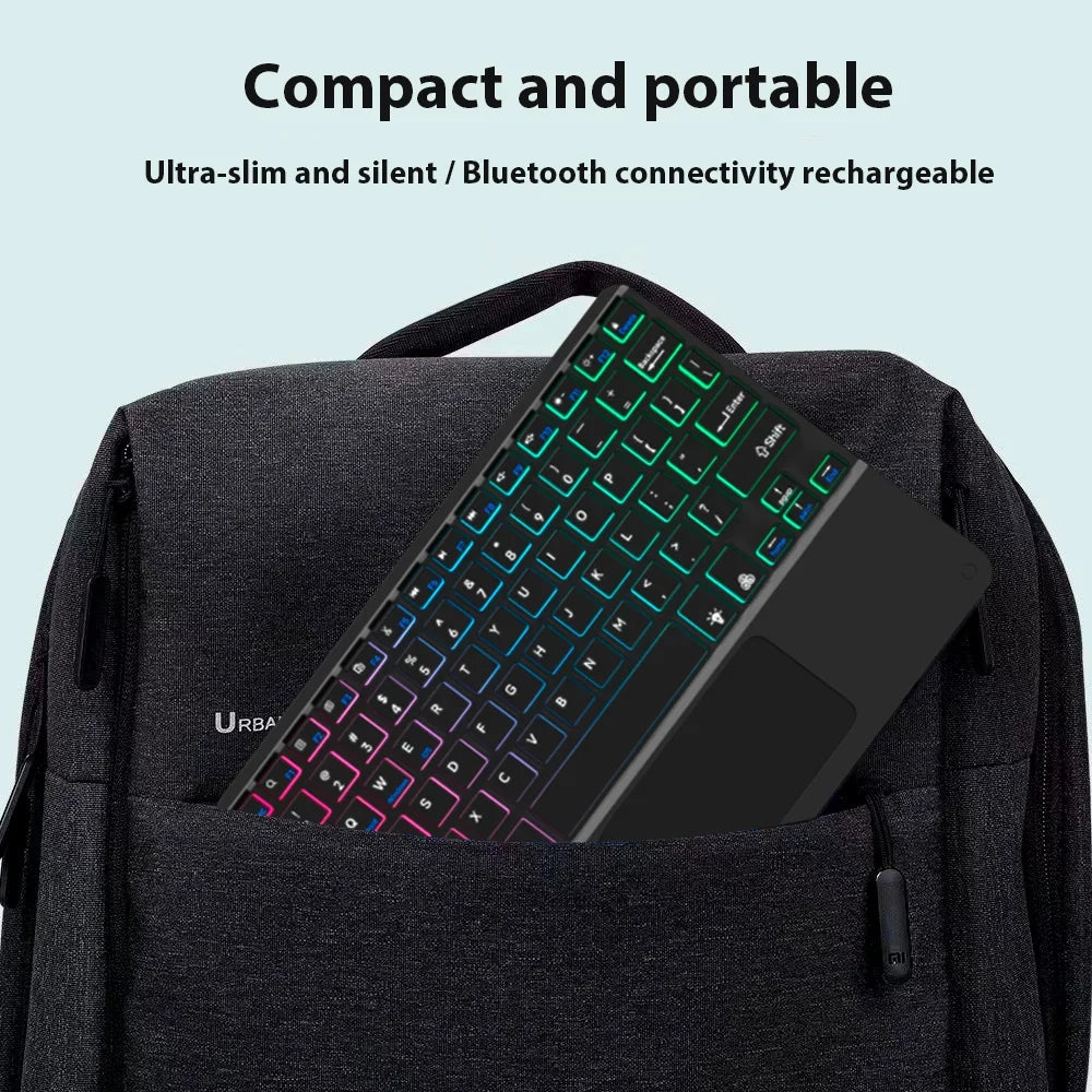 Bluetooth Keyboard for Tablet Android iOS Windows Wireless Mouse Keyboard Bluetooth-compatible Rainbow Backlit Keyboard for iPad