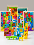 Montessori Animal Characters Transportation Wooden Puzzle Russian Blocks Cute Animals Puzzle Toys Occupation