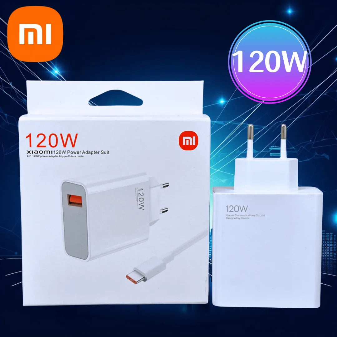 Original  Xiaomi 120W Turbo Fast Charger With EU/US Adapter And USB Type C Cable