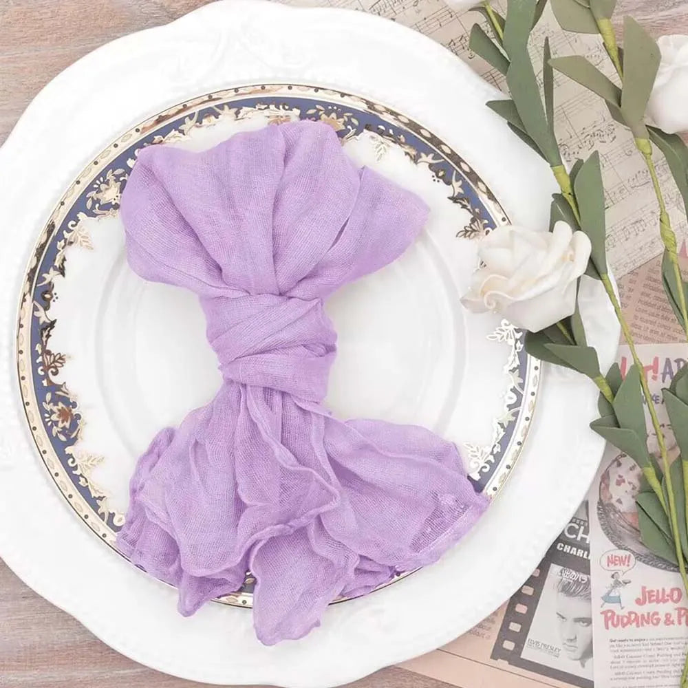 Set of 12 Gauze Cheesecloth Napkins Cloth Bulk Dinner Table Napkins for Home Wedding Valentine's Party Event Table Decoration