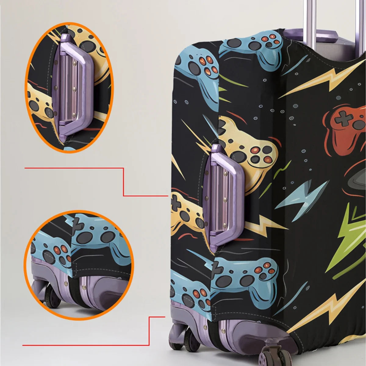 Luggage Protective Cover With Cartoon Print