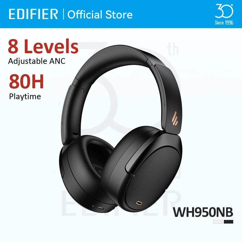 Edifier WH950NB Active Noise Cancelling Wireless Headphones Bluetooth 5.4 Headset, Hi-Res Wireless, 80hrs Playback,4 Microphones